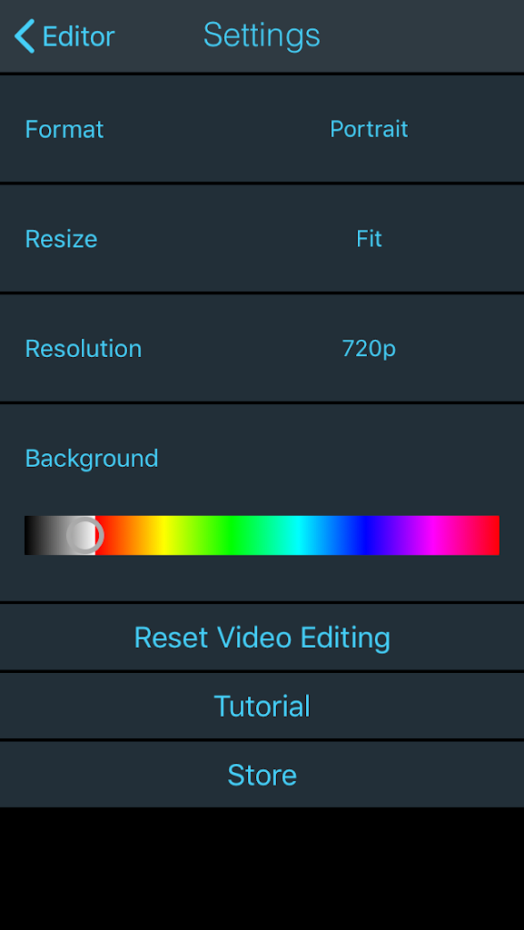 Background Color Editing – Add music to video app for iPhone/iPad