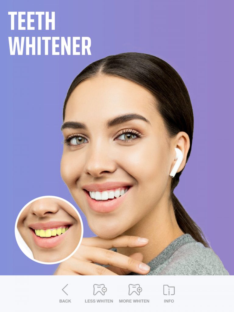 whiten teeth with selfie editor app